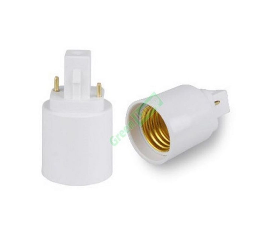 G24 to E27 Light Adaptor - Green Lamp